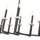 Z-Lite Gaultier 57" 12-Light Matte Black and Mordern Gold Steel Frame Linear Chandelier