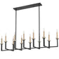 Z-Lite Gaultier 57" 12-Light Matte Black and Mordern Gold Steel Frame Linear Chandelier