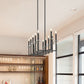 Z-Lite Gaultier 57" 12-Light Matte Black and Mordern Gold Steel Frame Linear Chandelier