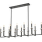 Z-Lite Gaultier 57" 12-Light Matte Black and Mordern Gold Steel Frame Linear Chandelier