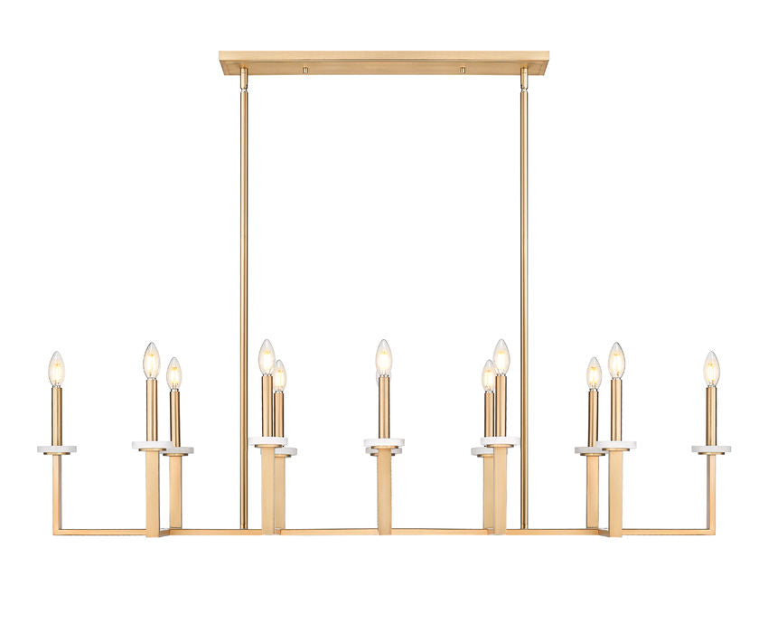 Z-Lite Gaultier 57" 12-Light Mordern Gold Steel Frame Linear Chandelier
