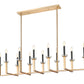 Z-Lite Gaultier 57" 12-Light Mordern Gold Steel Frame Linear Chandelier