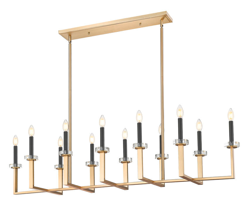 Z-Lite Gaultier 57" 12-Light Mordern Gold Steel Frame Linear Chandelier