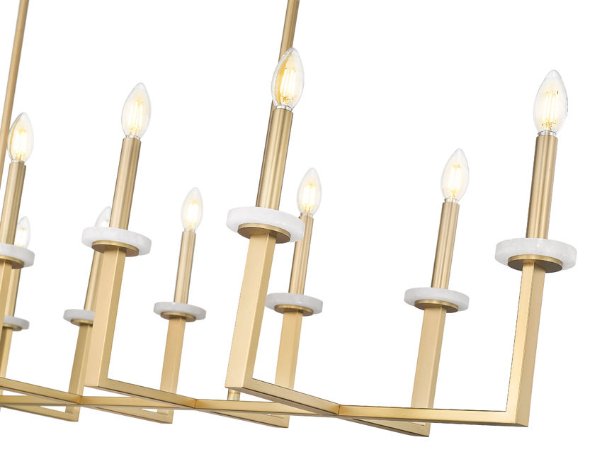 Z-Lite Gaultier 57" 12-Light Mordern Gold Steel Frame Linear Chandelier