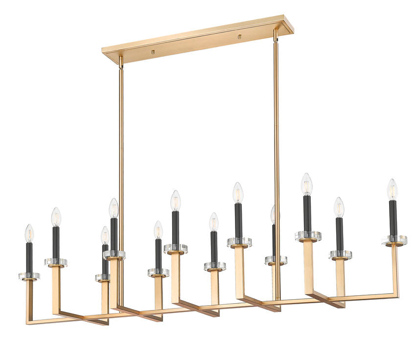 Z-Lite Gaultier 57" 12-Light Mordern Gold Steel Frame Linear Chandelier