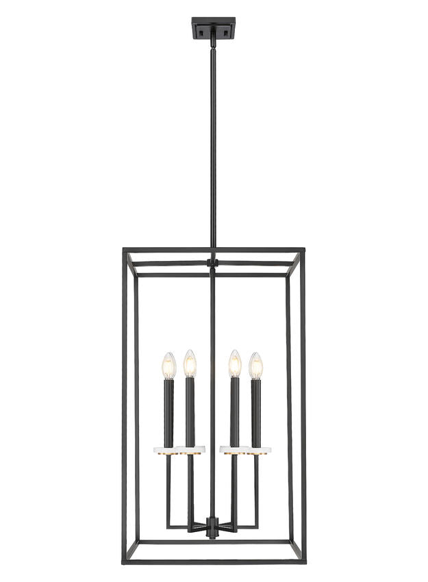 Z-Lite Gaultier 6100-32MB 6-Light Matte Black and Mordern Gold Steel Frame Chandelier