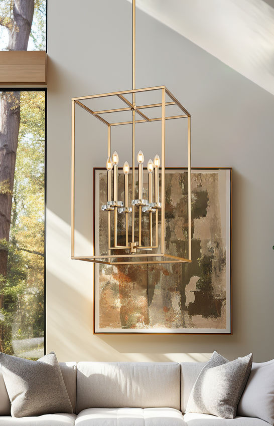 Z-Lite Gaultier 6100-32MGLD 6-Light Mordern Gold Steel Frame Chandelier