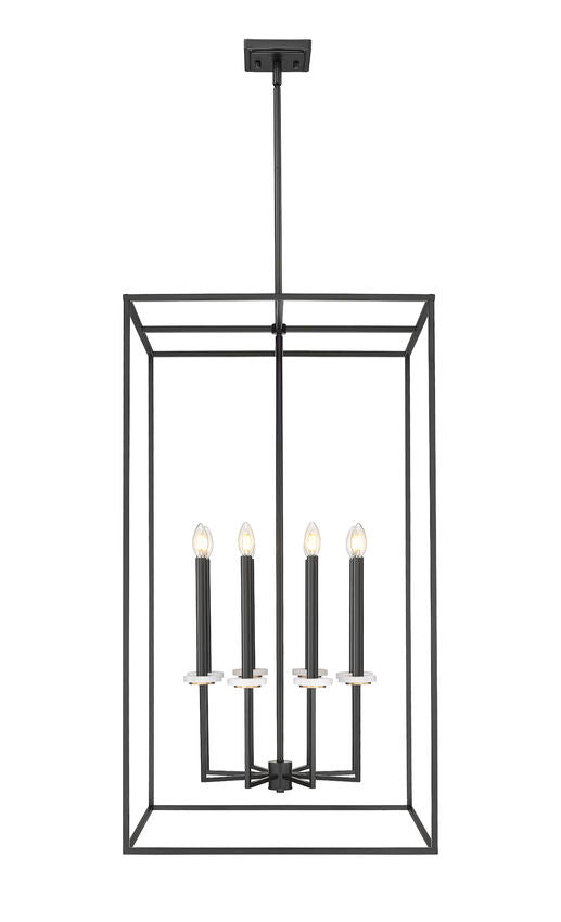 Z-Lite Gaultier 6100-44MB 8-Light Matte Black and Mordern Gold Steel Frame Chandelier