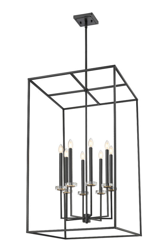 Z-Lite Gaultier 6100-44MB 8-Light Matte Black and Mordern Gold Steel Frame Chandelier