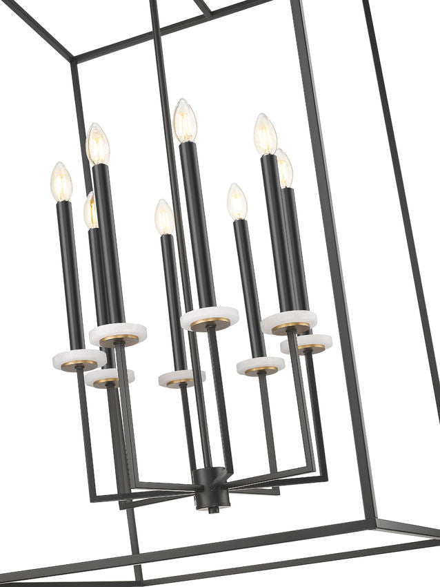 Z-Lite Gaultier 6100-44MB 8-Light Matte Black and Mordern Gold Steel Frame Chandelier