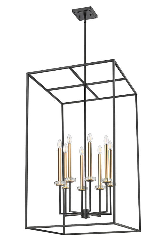 Z-Lite Gaultier 6100-44MB 8-Light Matte Black and Mordern Gold Steel Frame Chandelier
