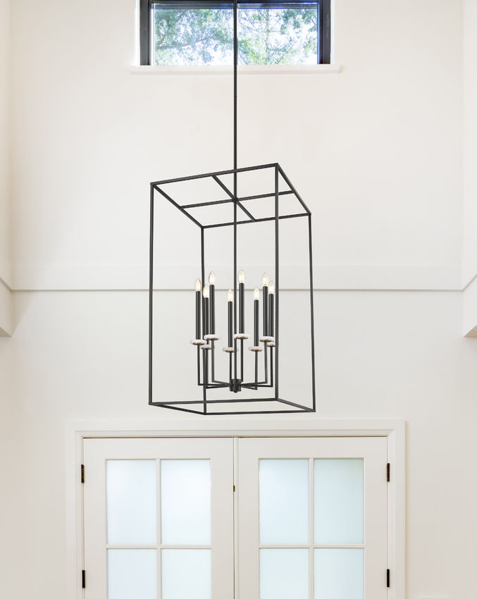 Z-Lite Gaultier 6100-44MB 8-Light Matte Black and Mordern Gold Steel Frame Chandelier