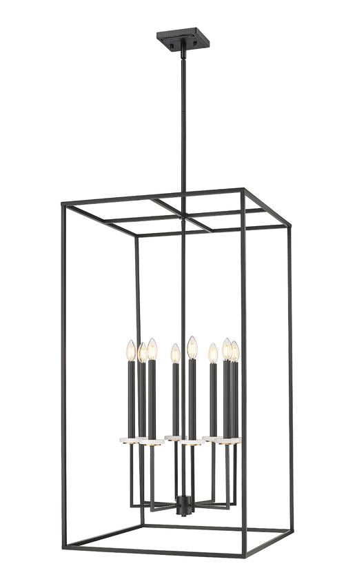 Z-Lite Gaultier 6100-44MB 8-Light Matte Black and Mordern Gold Steel Frame Chandelier