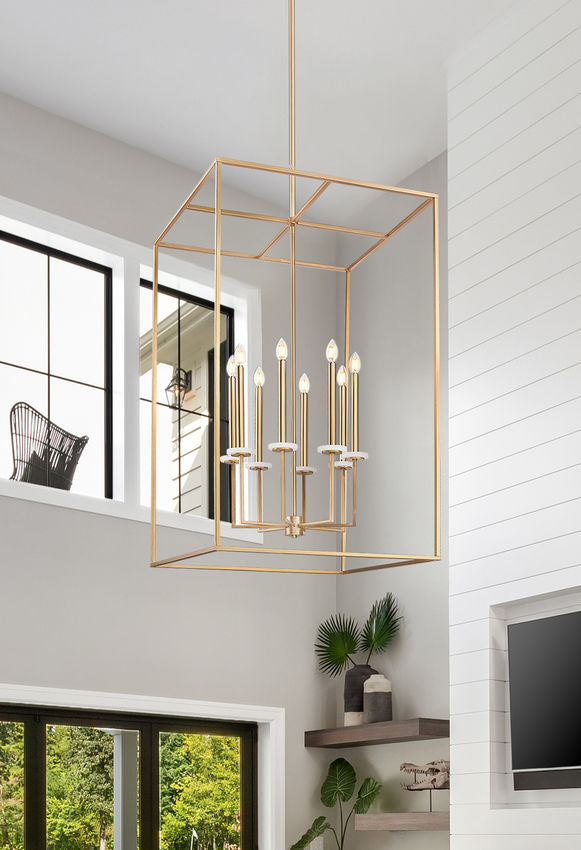 Z-Lite Gaultier 6100-44MGLD 8-Light Mordern Gold Steel Frame Chandelier