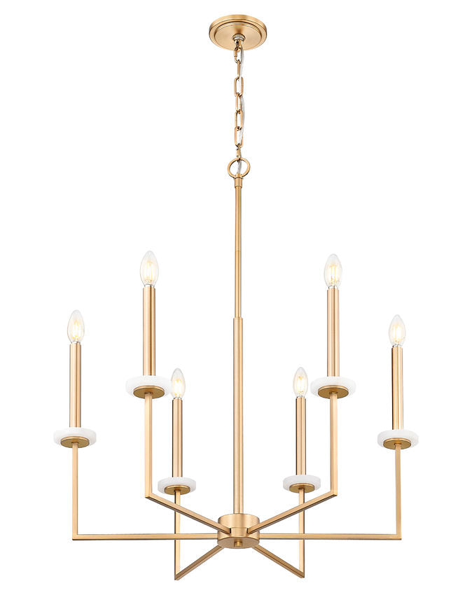 Z-Lite Gaultier 6100-6MGLD 6-Light Mordern Gold Steel Frame Chandelier
