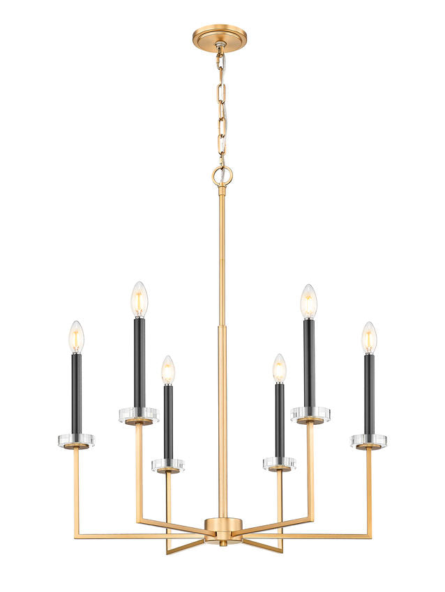 Z-Lite Gaultier 6100-6MGLD 6-Light Mordern Gold Steel Frame Chandelier