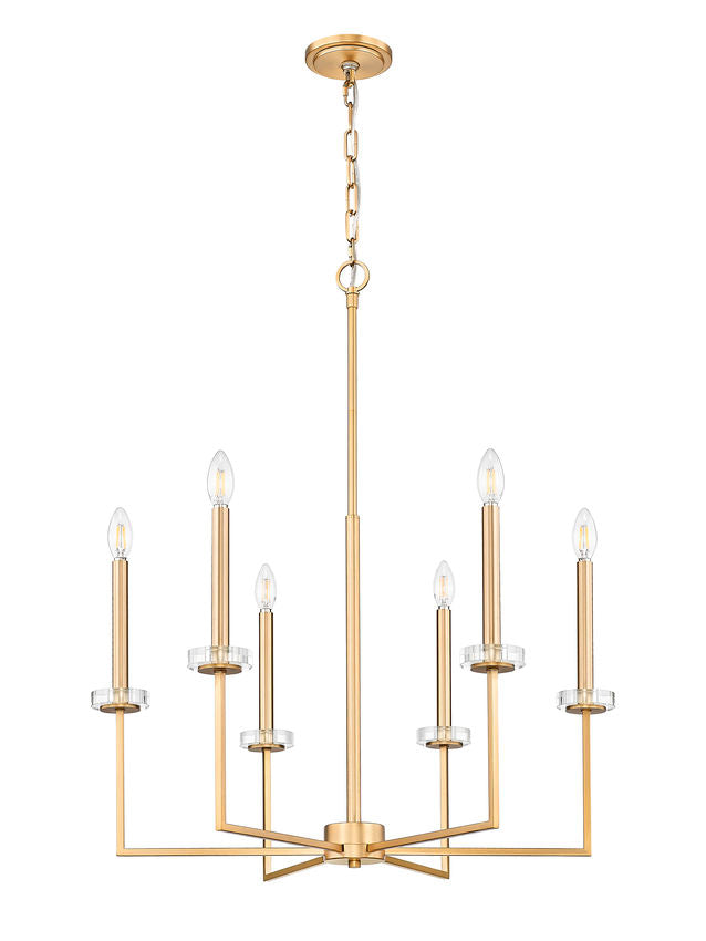 Z-Lite Gaultier 6100-6MGLD 6-Light Mordern Gold Steel Frame Chandelier
