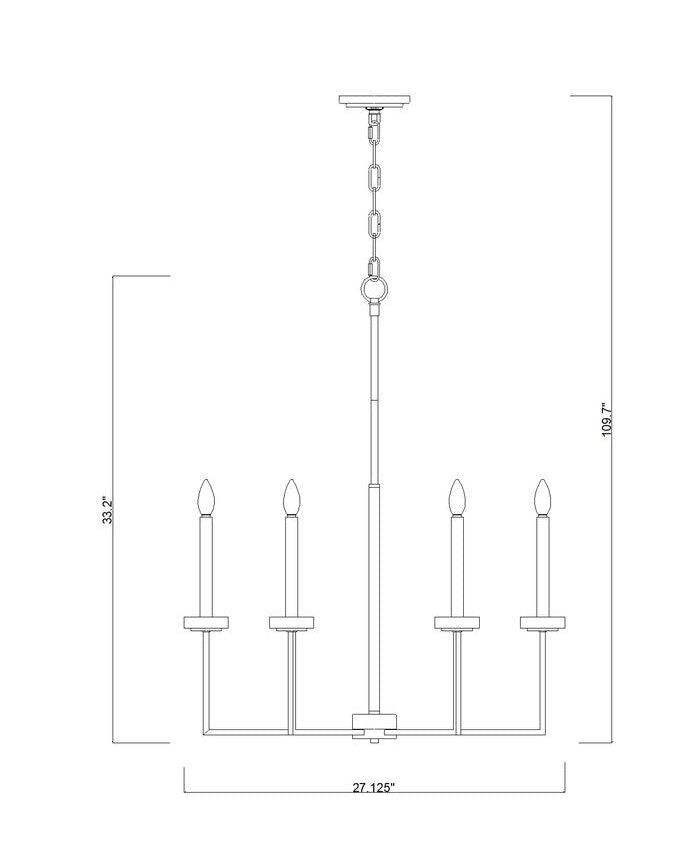 Z-Lite Gaultier 6100-6MGLD 6-Light Mordern Gold Steel Frame Chandelier