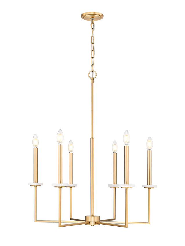 Z-Lite Gaultier 6100-6MGLD 6-Light Mordern Gold Steel Frame Chandelier
