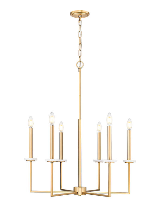 Z-Lite Gaultier 6100-6MGLD 6-Light Mordern Gold Steel Frame Chandelier