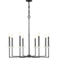 Z-Lite Gaultier 6100-8MB 8-Light Matte Black and Mordern Gold Steel Frame Chandelier