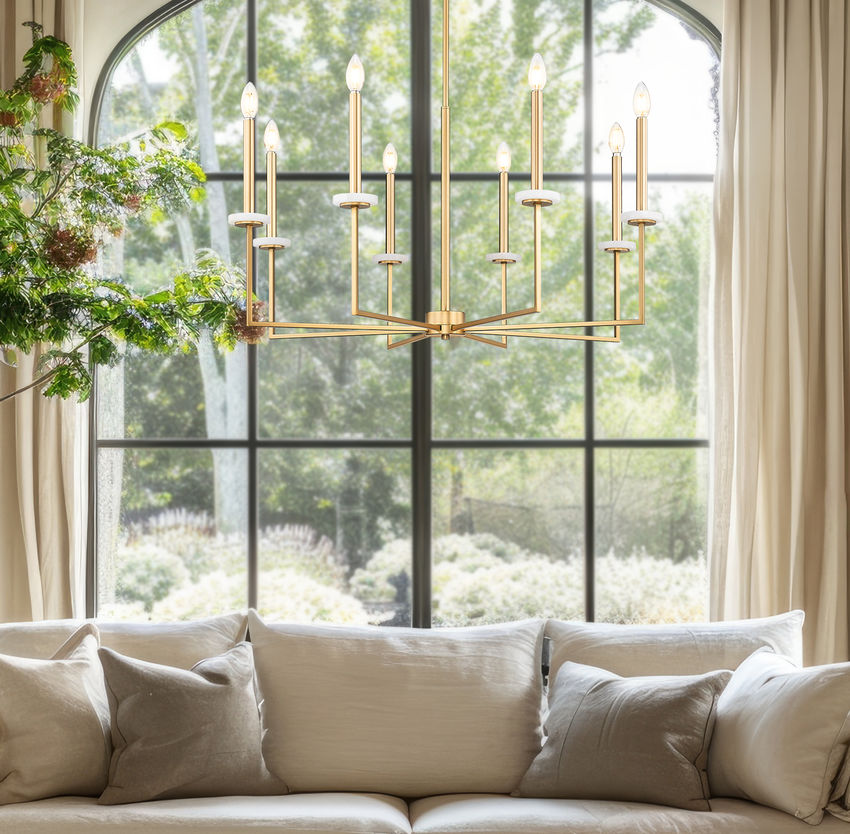 Z-Lite Gaultier 6100-8MGLD 8-Light Mordern Gold Steel Frame Chandelier