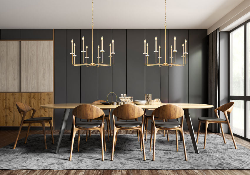 Z-Lite Gaultier 6100-8MGLD 8-Light Mordern Gold Steel Frame Chandelier