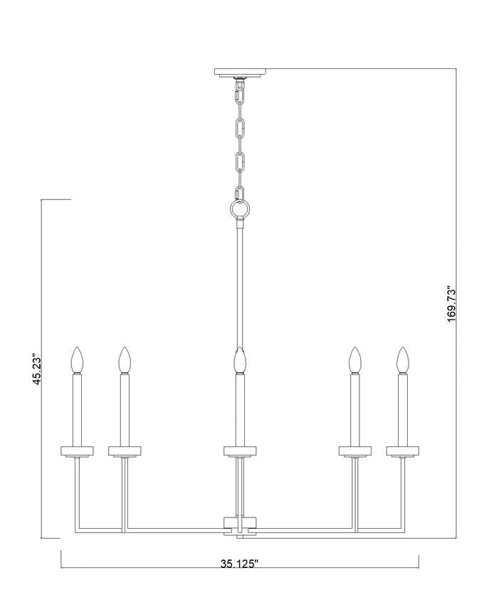 Z-Lite Gaultier 6100-8MGLD 8-Light Mordern Gold Steel Frame Chandelier