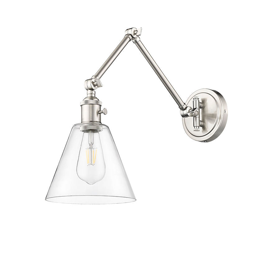 Z-Lite Gayson 8" 1-Light Brushed Nickel Steel Wall Sconce