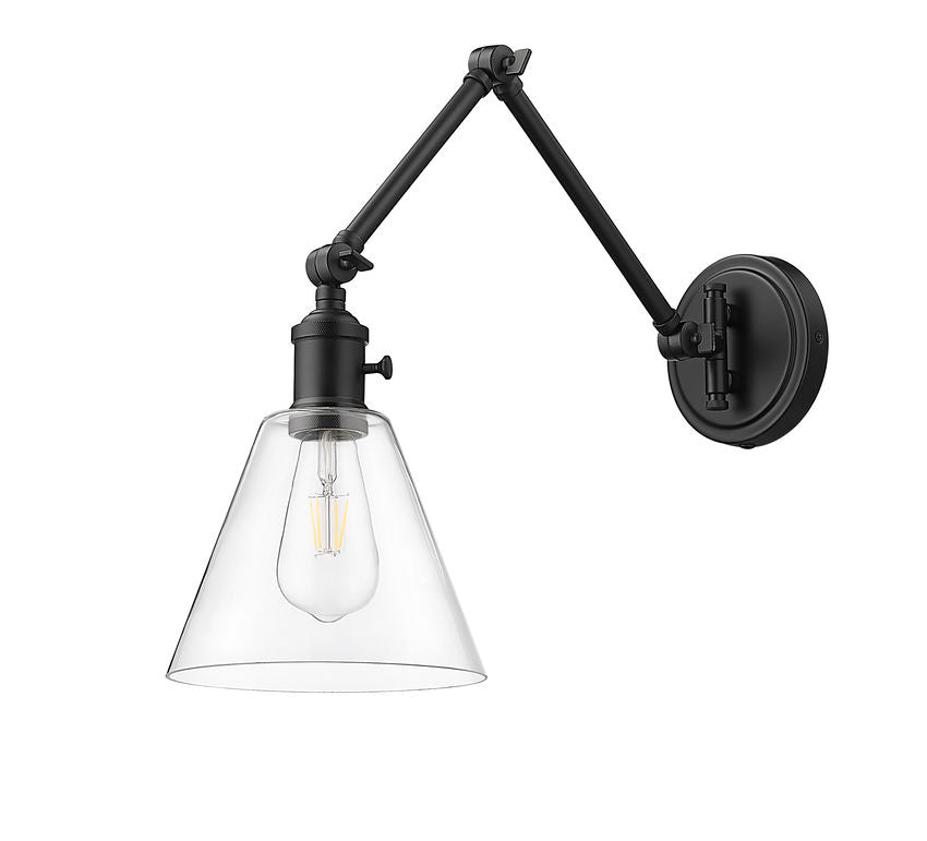 Z-Lite Gayson 8" 1-Light Matte Black Steel Wall Sconce