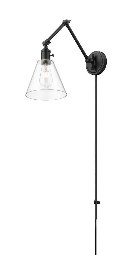 Z-Lite Gayson 8" 1-Light Matte Black Steel Wall Sconce
