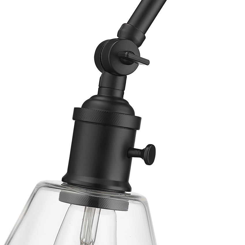 Z-Lite Gayson 8" 1-Light Matte Black Steel Wall Sconce