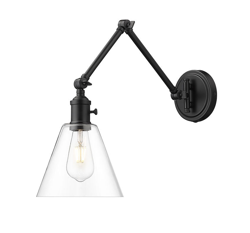 Z-Lite Gayson 8" 1-Light Matte Black Steel Wall Sconce
