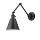 Z-Lite Gayson 8" 1-Light Matte Black Steel and Clear Glass Shade Wall Sconce