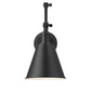Z-Lite Gayson 8" 1-Light Matte Black Steel and Clear Glass Shade Wall Sconce