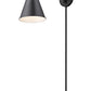 Z-Lite Gayson 8" 1-Light Matte Black Steel and Clear Glass Shade Wall Sconce