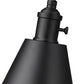 Z-Lite Gayson 8" 1-Light Matte Black Steel and Clear Glass Shade Wall Sconce