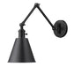 Z-Lite Gayson 8" 1-Light Matte Black Steel and Clear Glass Shade Wall Sconce
