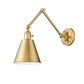 Z-Lite Gayson 8" 1-Light Modern Gold Steel and Clear Glass Shade Wall Sconce