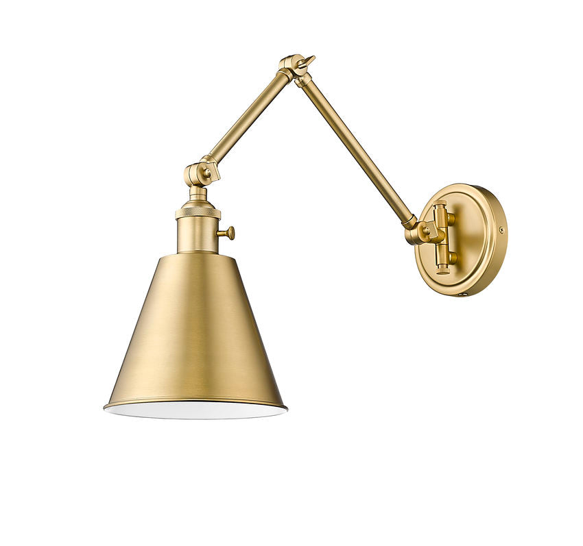 Z-Lite Gayson 8" 1-Light Modern Gold Steel and Clear Glass Shade Wall Sconce
