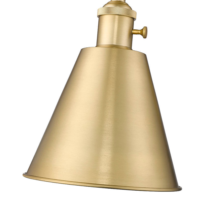 Z-Lite Gayson 8" 1-Light Modern Gold Steel and Clear Glass Shade Wall Sconce