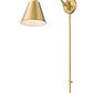 Z-Lite Gayson 8" 1-Light Modern Gold Steel and Clear Glass Shade Wall Sconce