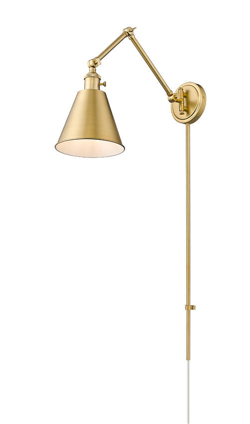 Z-Lite Gayson 8" 1-Light Modern Gold Steel and Clear Glass Shade Wall Sconce