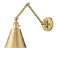 Z-Lite Gayson 8" 1-Light Modern Gold Steel and Clear Glass Shade Wall Sconce
