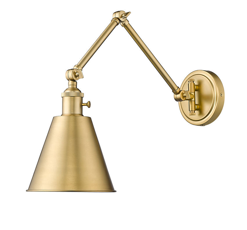 Z-Lite Gayson 8" 1-Light Modern Gold Steel and Clear Glass Shade Wall Sconce