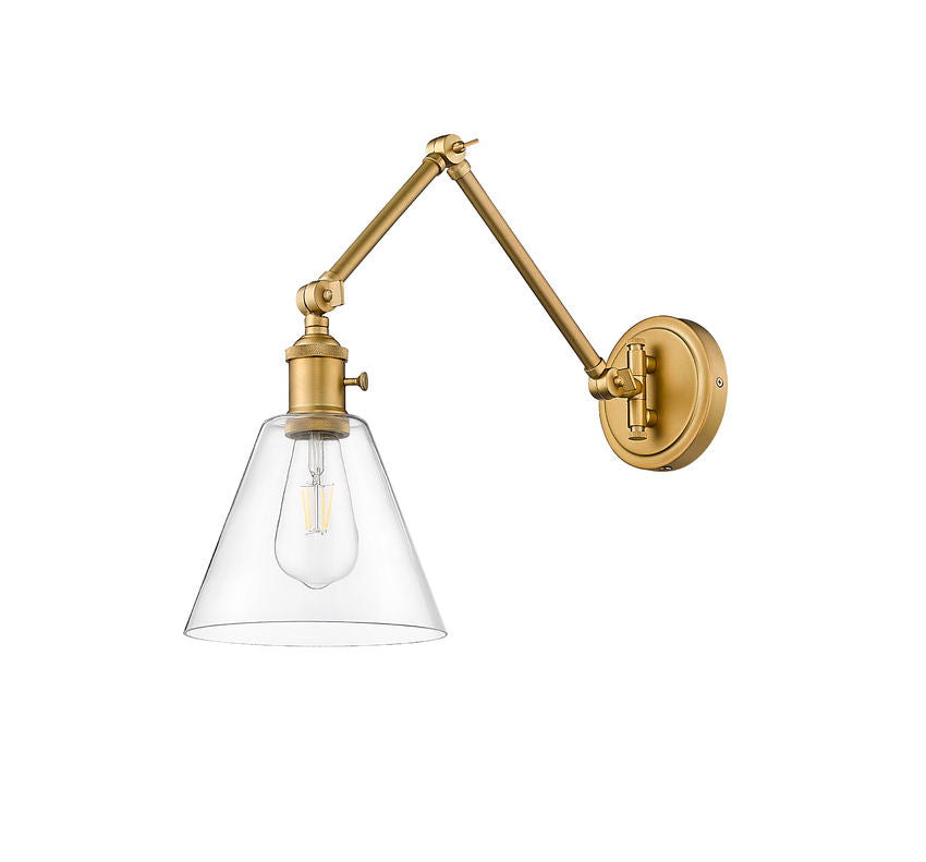 Z-Lite Gayson 8" 1-Light Rubbed Brass Steel Wall Sconce
