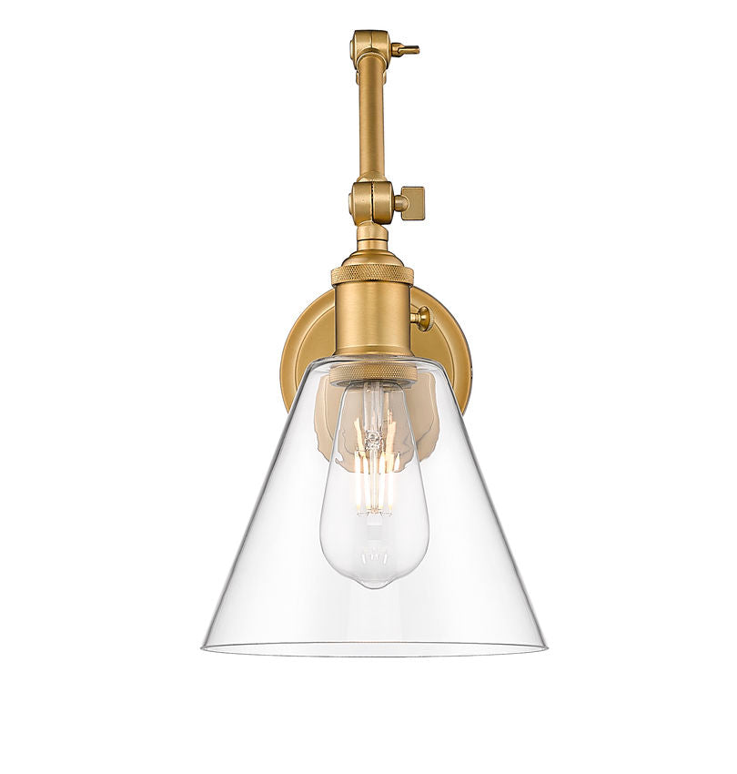 Z-Lite Gayson 8" 1-Light Rubbed Brass Steel Wall Sconce