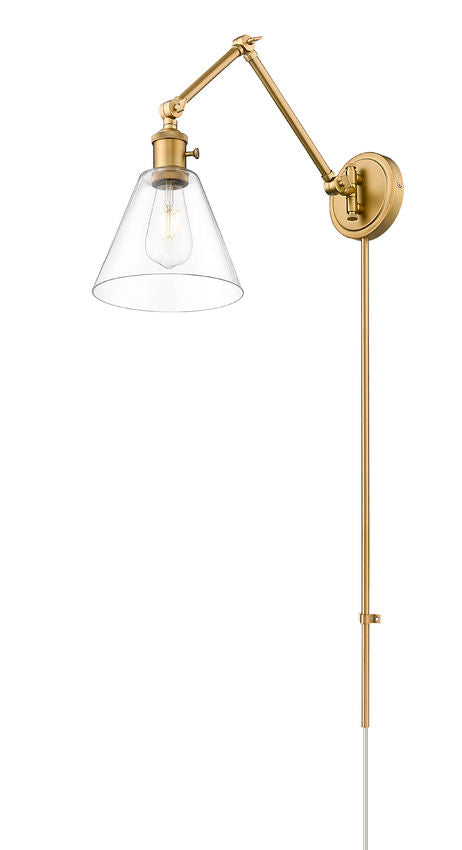 Z-Lite Gayson 8" 1-Light Rubbed Brass Steel Wall Sconce