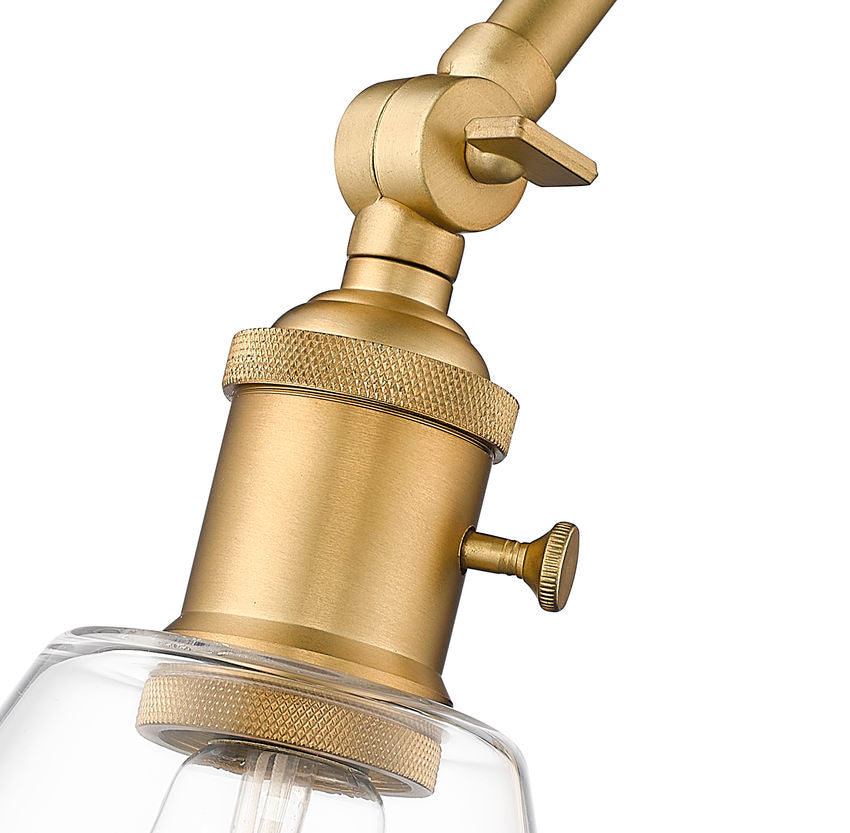 Z-Lite Gayson 8" 1-Light Rubbed Brass Steel Wall Sconce