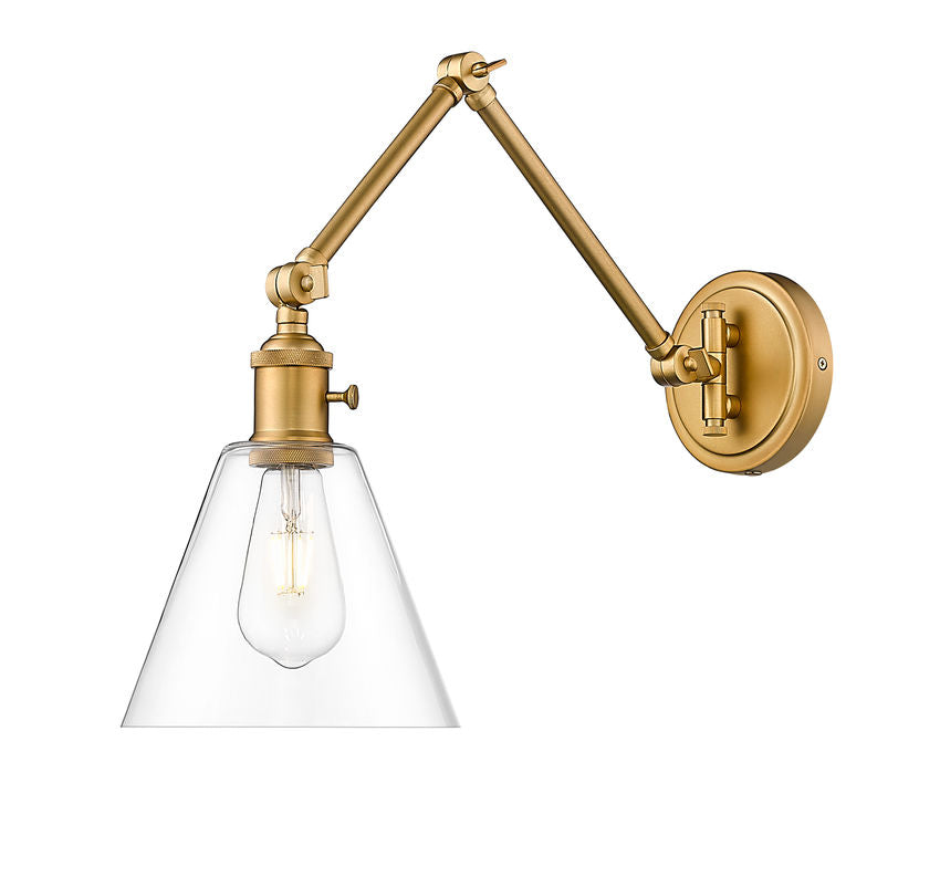 Z-Lite Gayson 8" 1-Light Rubbed Brass Steel Wall Sconce